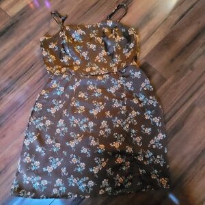 Mi Ami Brown Floral Dress